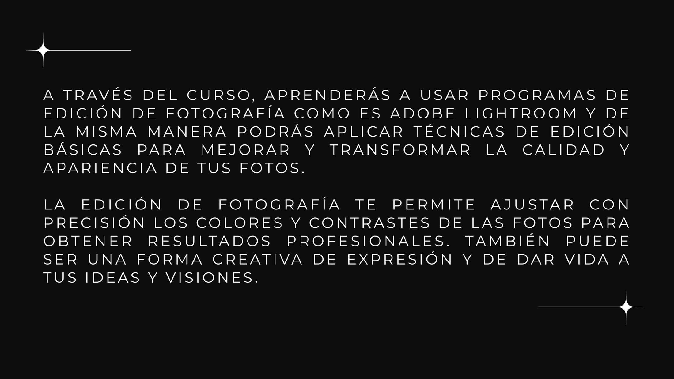 Descripción original del curso de edición básica