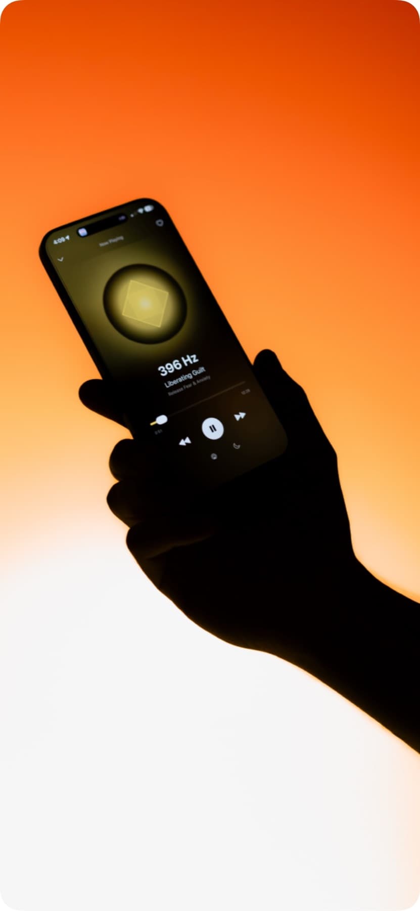 396 Hz SelfLove player in golden light
