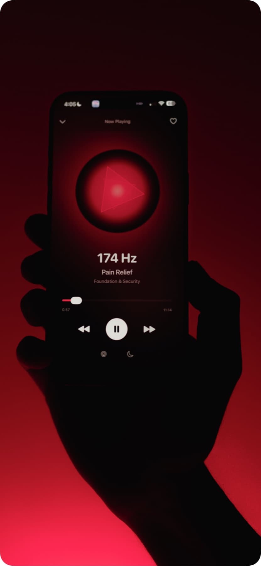174 Hz SelfLove player in red light