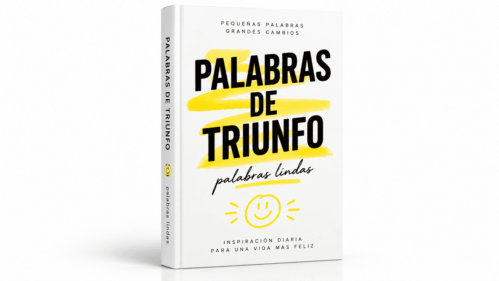Ejemplar físico de Palabras de Triunfo con nueva portada blanca y amarilla